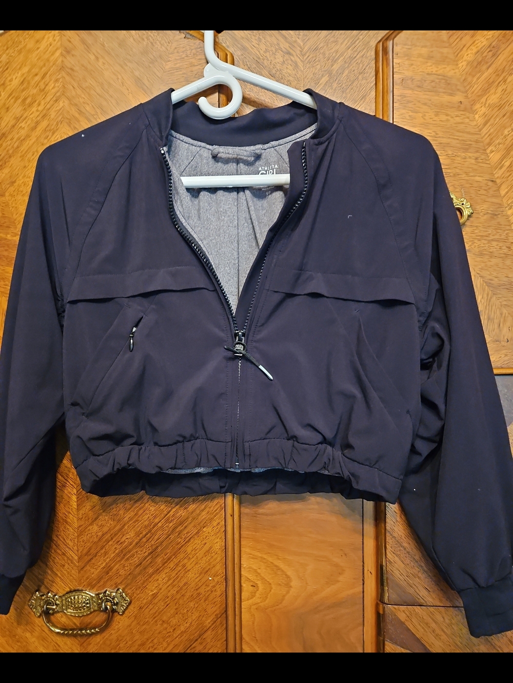 Athleta Girl Size 7  Navy Cropped Packable Jacket